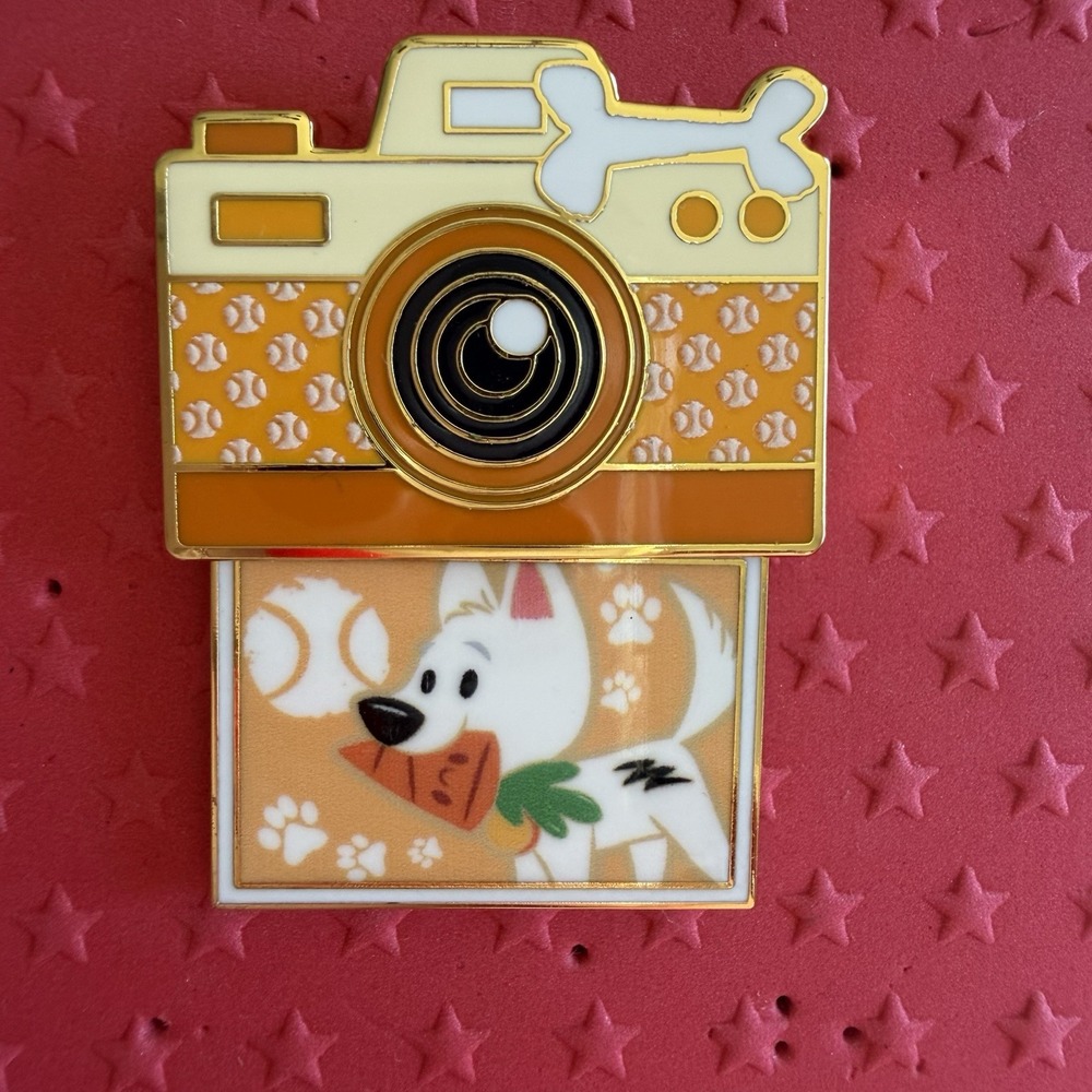 Disney Bolt Moving Camera Single Pin Orange Enamel Collectible